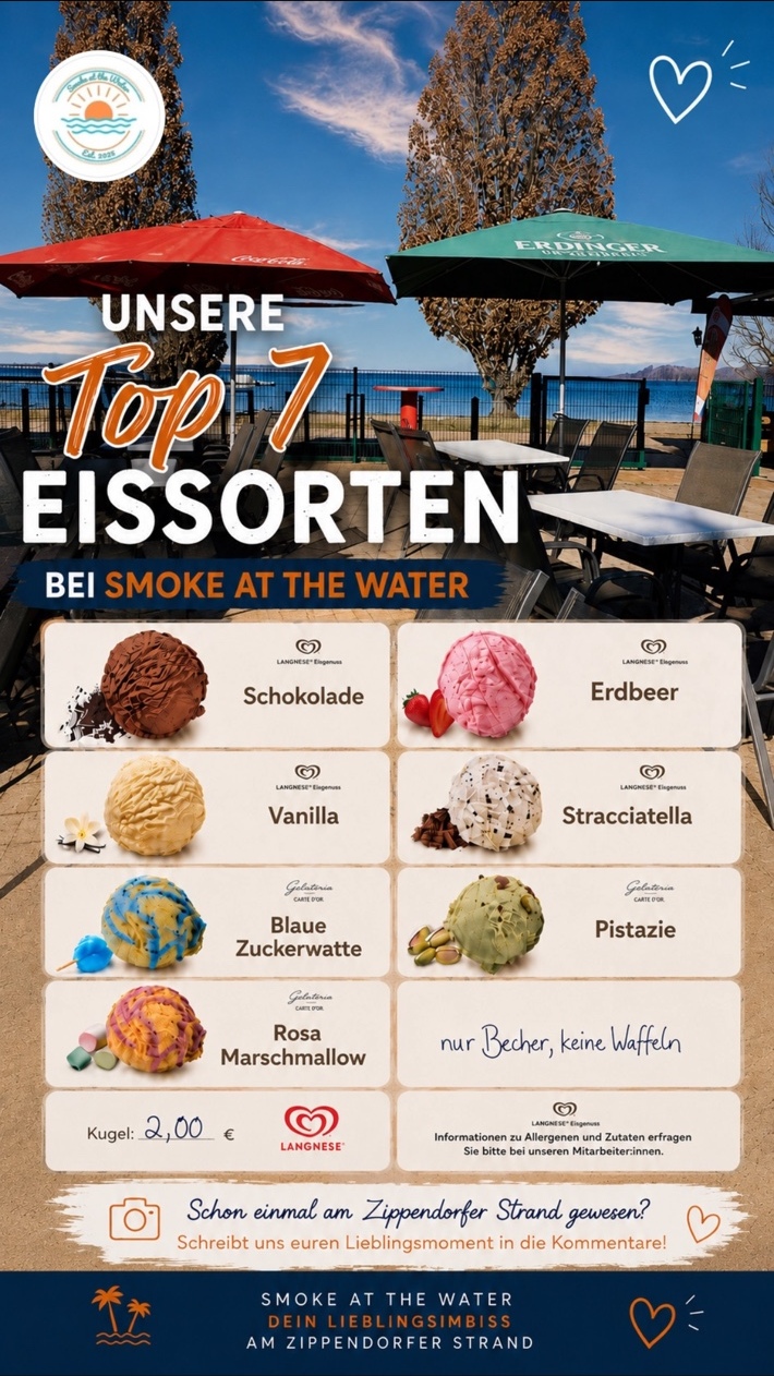 Vollständige Originalgestaltung: Eissorten für Smoke at the Water