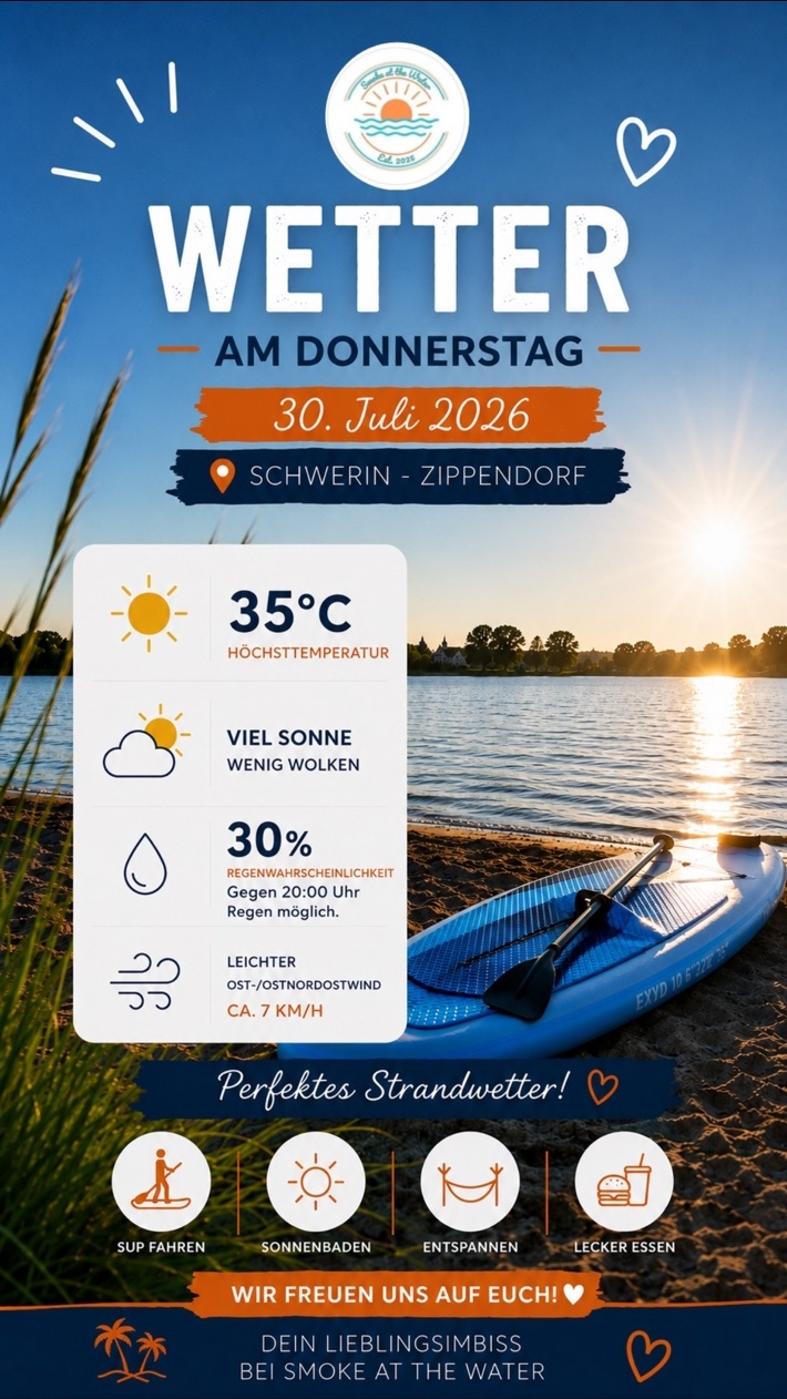 Vollständige Originalgestaltung: Strandwetter für Smoke at the Water
